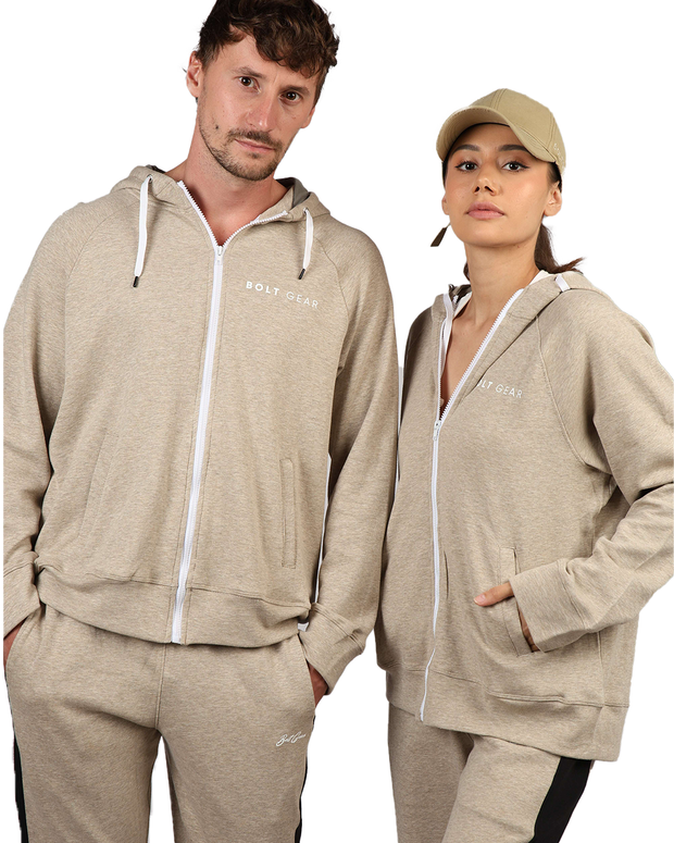 Bolt Gear Beige Zip Hoodie