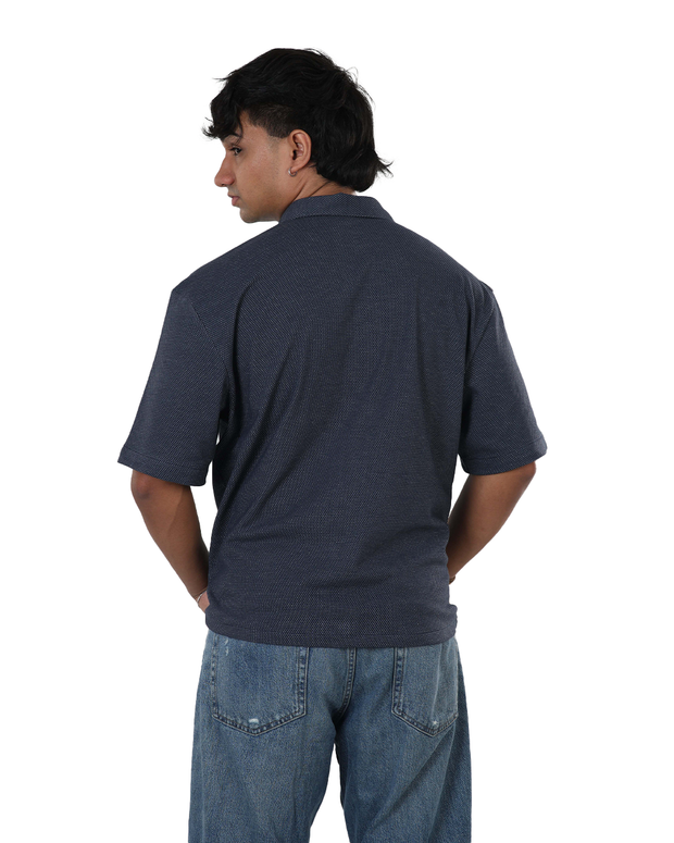 Bolt Gear Oversized Shirt – Navy Textured Edition