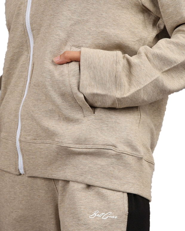 Bolt Gear Beige Zip Hoodie