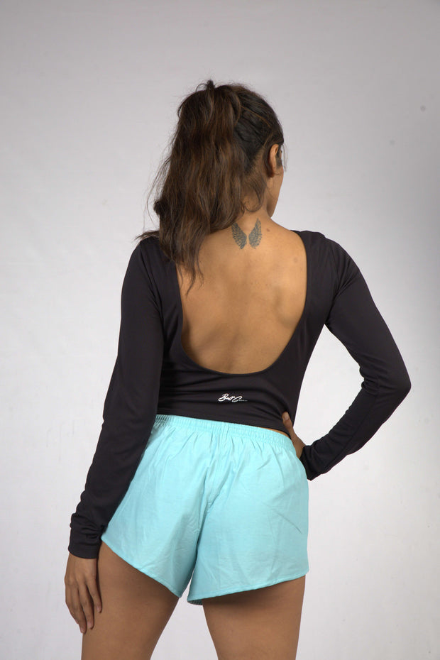 Bolt Gear Long Sleeve Backless Crop Top