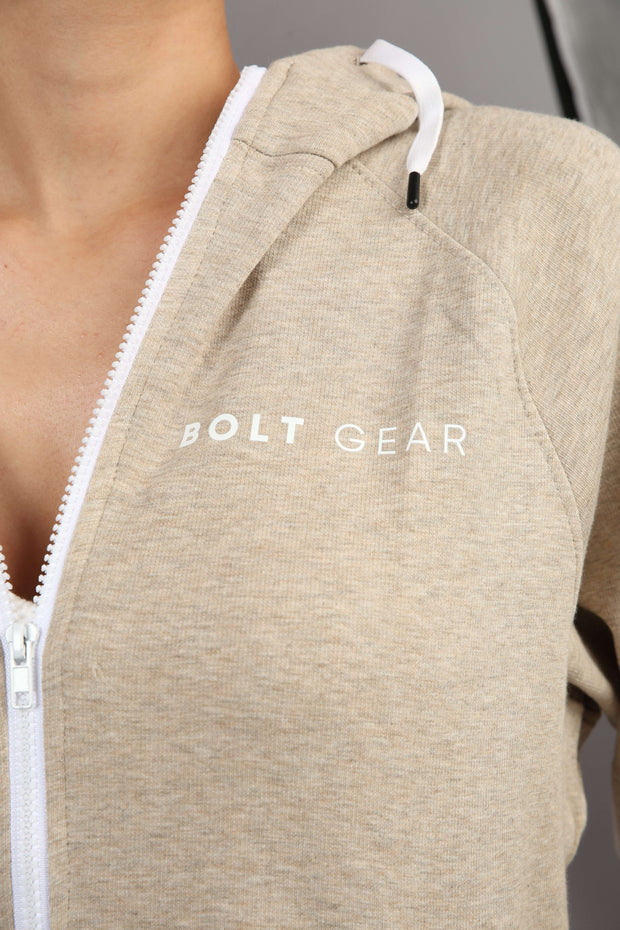 Bolt Gear Beige Zip Hoodie