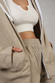 Bolt Gear Beige Zip Hoodie